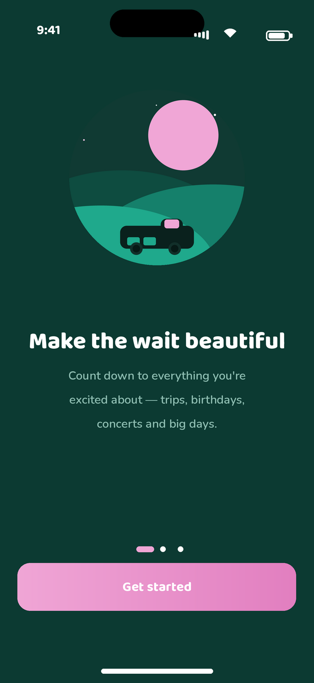 Big Day onboarding screen