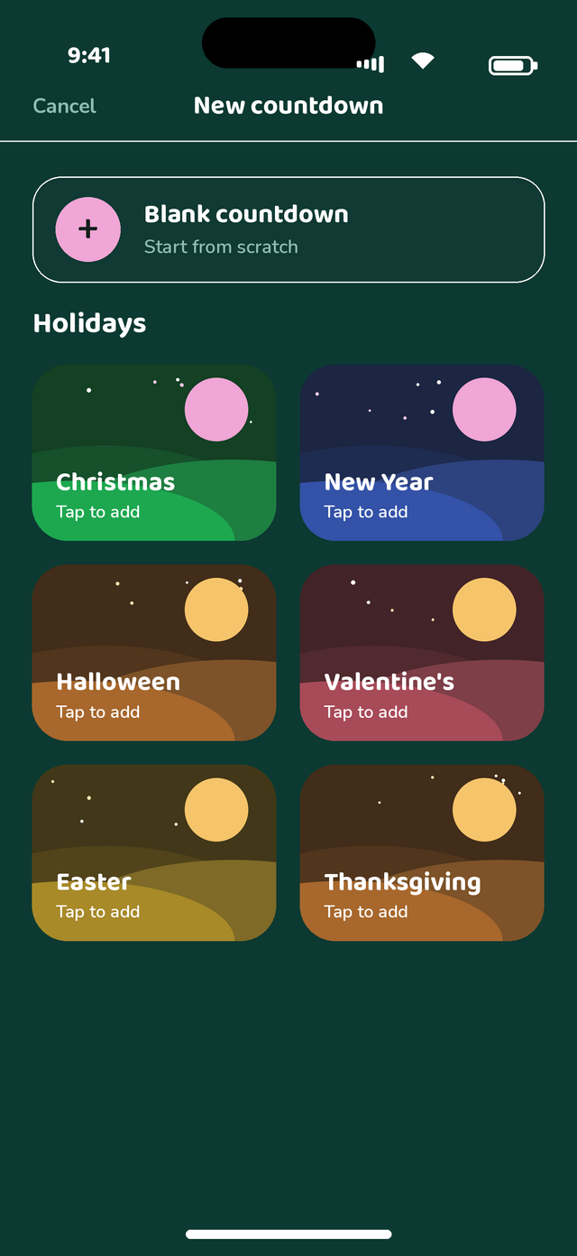 Seasonal template gallery